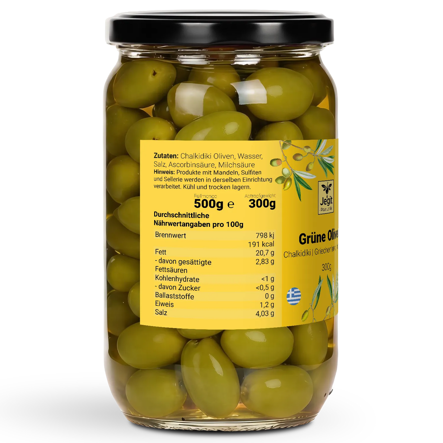Greek Green Olives with pit
