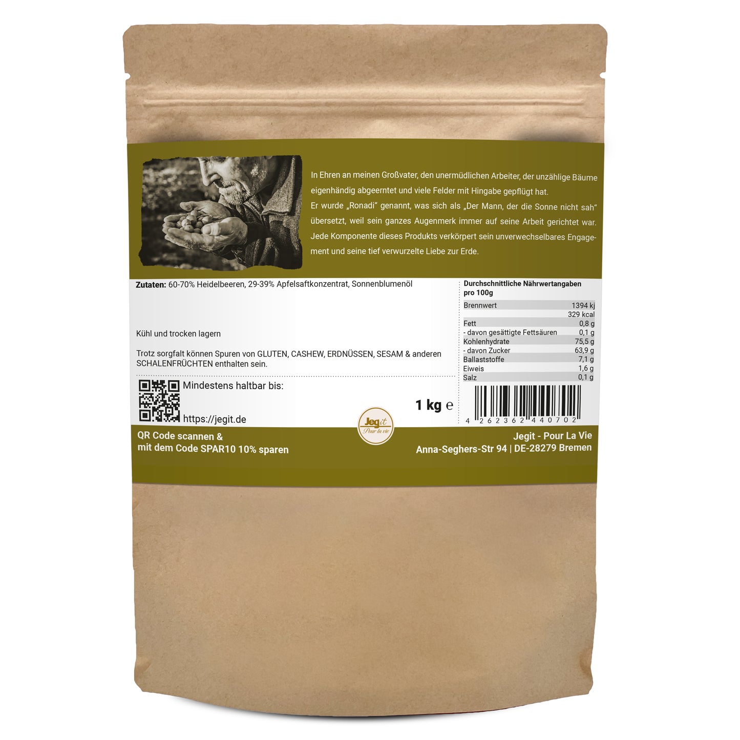 Heidelbeeren 1kg getrocknet aus Kanada