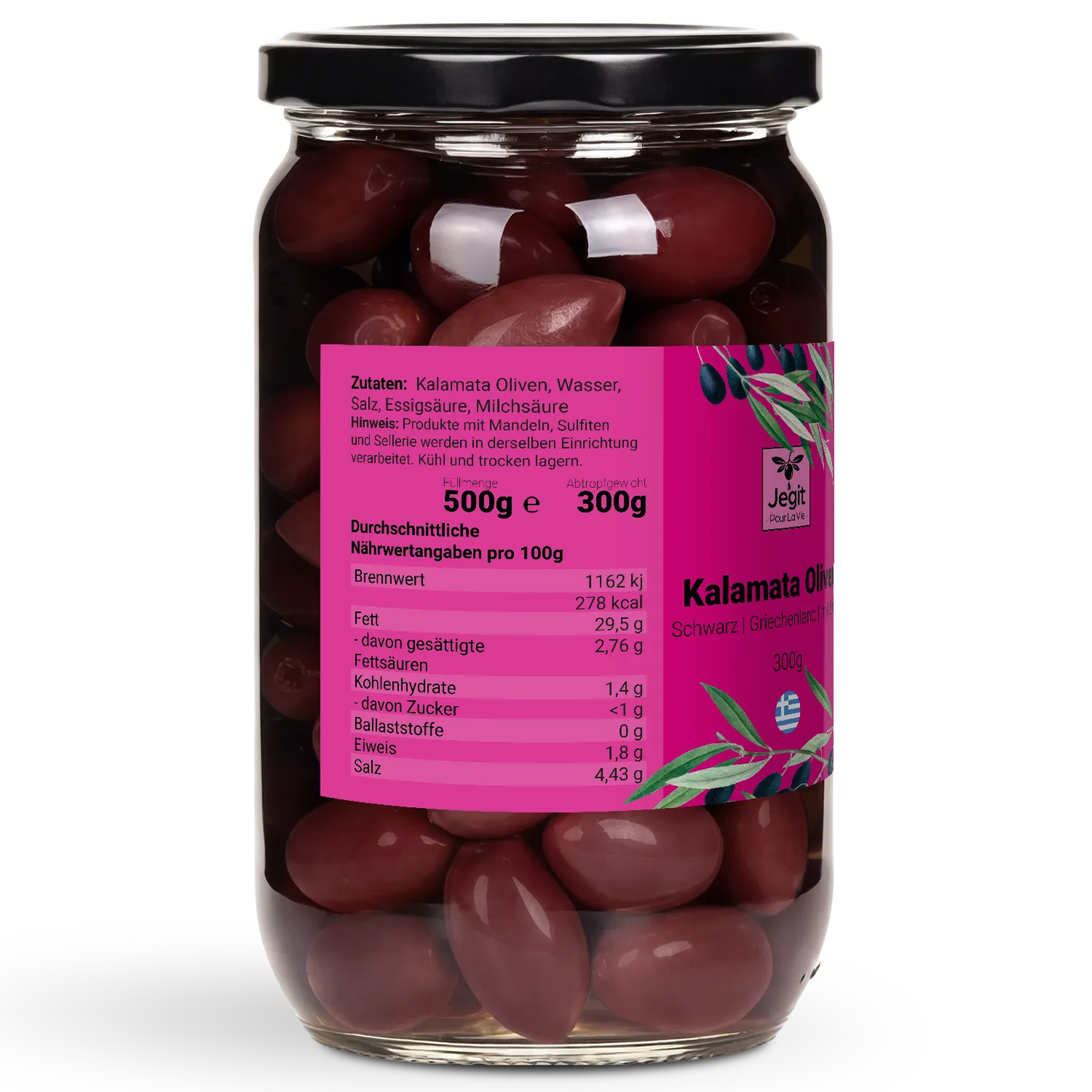 Schwarze Kalamata Oliven 400g mit Stein