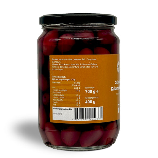 Schwarze Kalamata Oliven 400g mit Stein