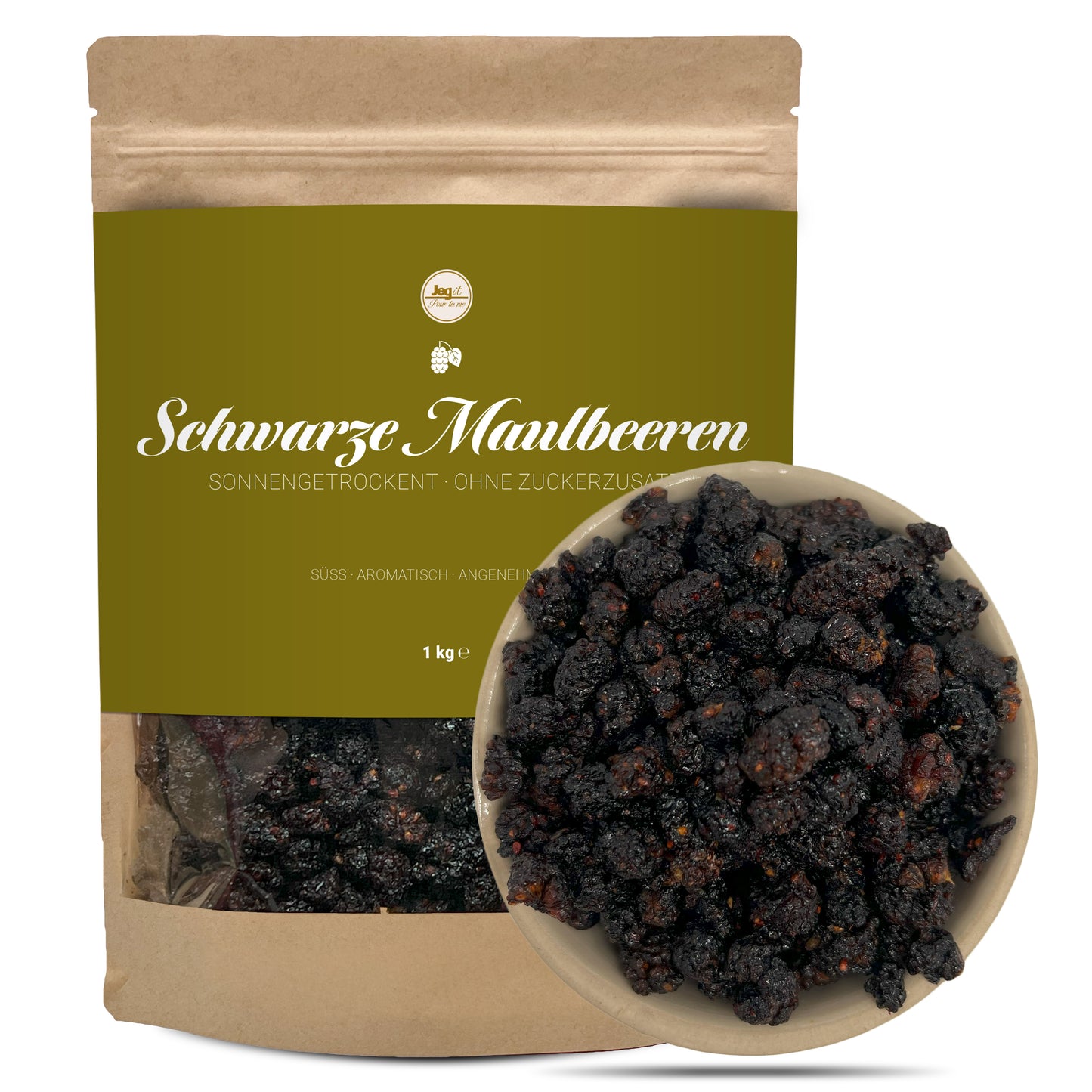 Maulbeeren 1kg schwarz, getrocknet