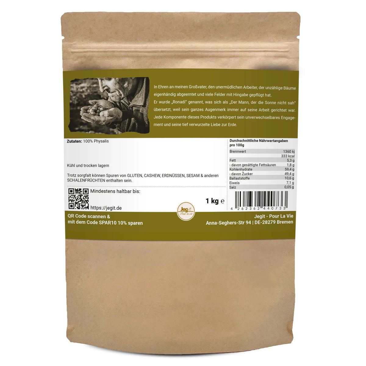 Physalis 1kg Dried Jegit - Pour La Vie