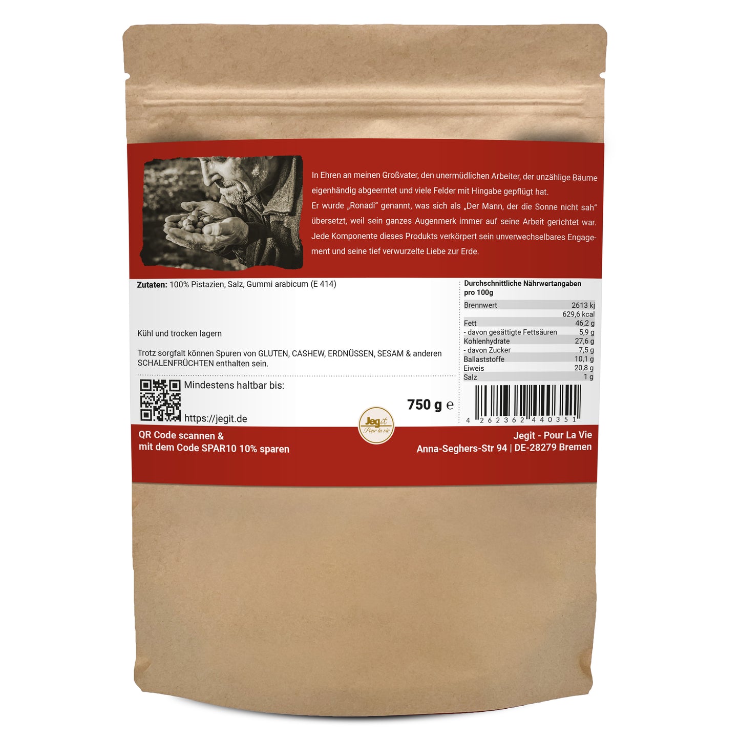 Pistazien 750g geröstet & gesalzen