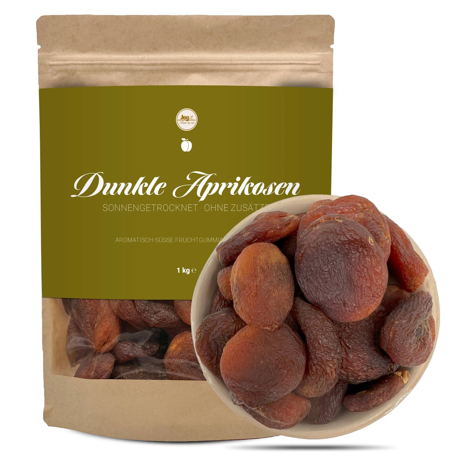 Apricots 1kg Dried, Large Jegit - Pour La Vie