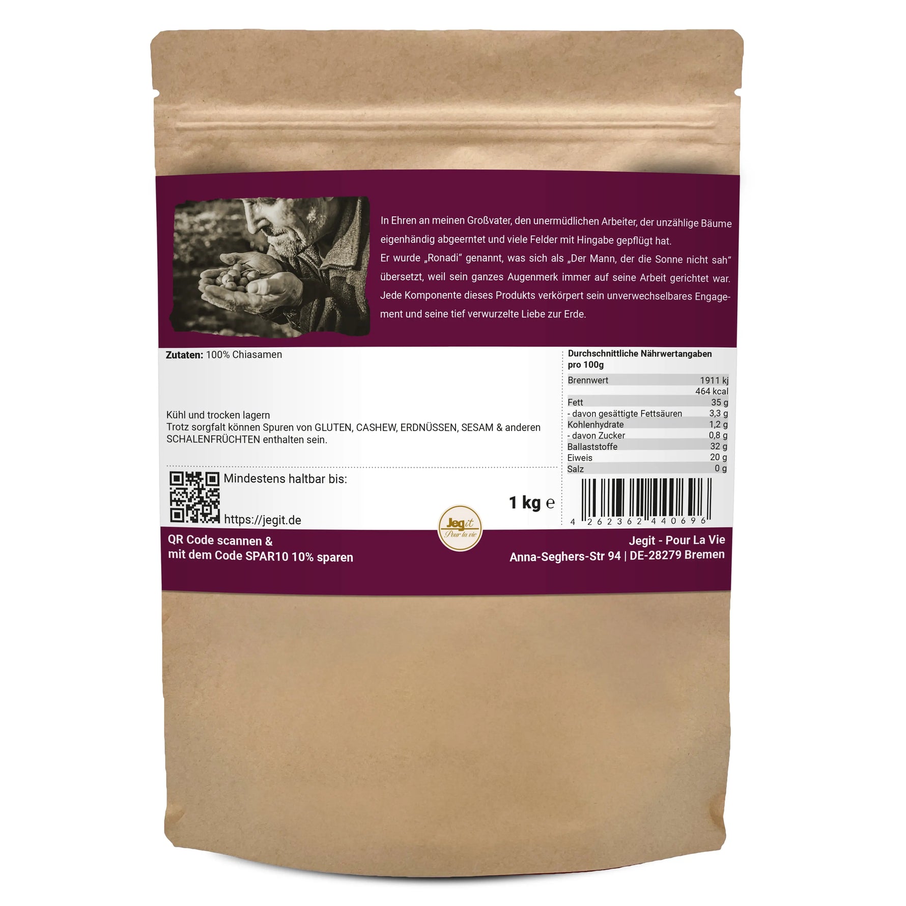 Chia Seeds 1kg Jegit - Pour La Vie