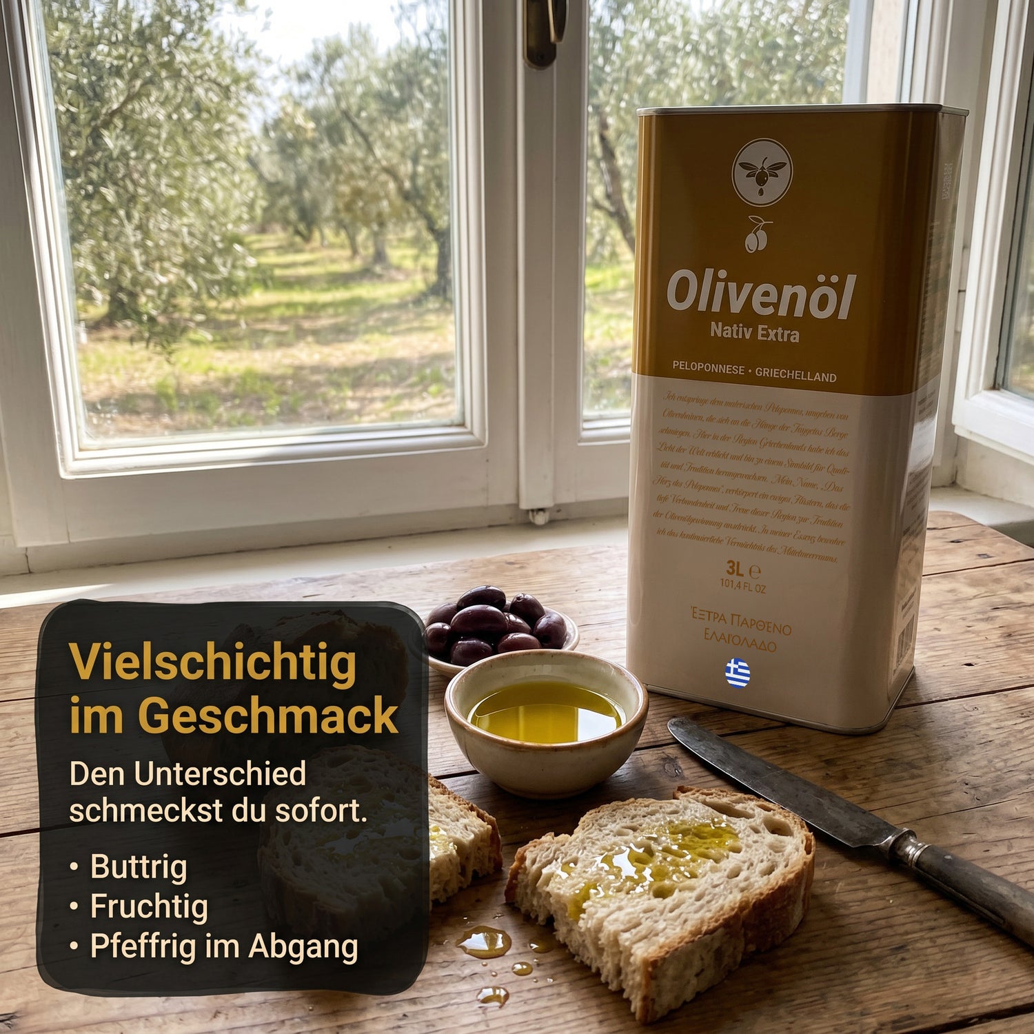 Natives Olivenöl extra 3L von der Peloponnes