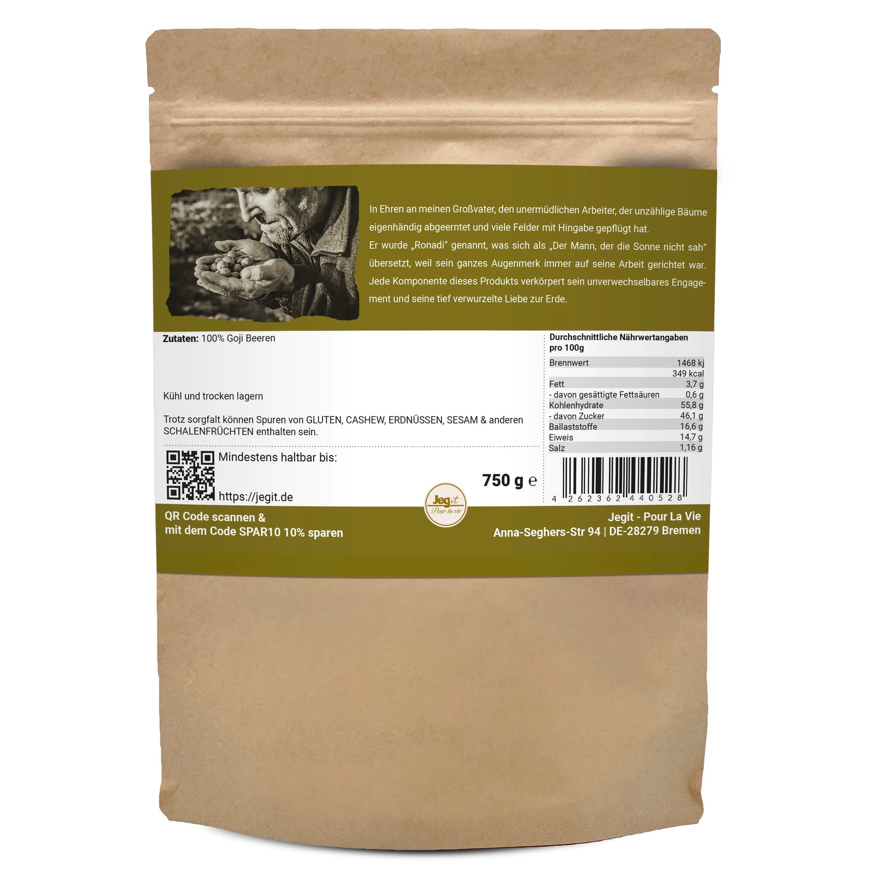 Goji Berries 750g Dried Jegit - Pour La Vie