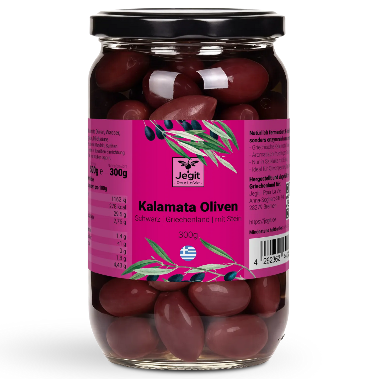 Schwarze Kalamata Oliven 400g mit Stein