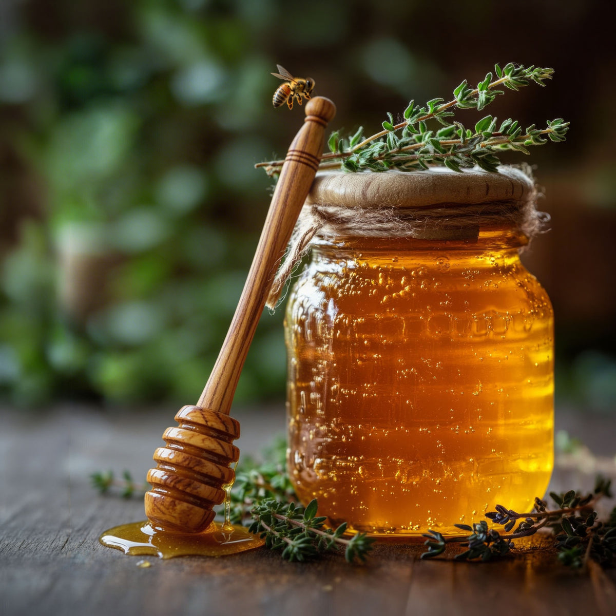 Olive Wood Honey Dipper 14cm
