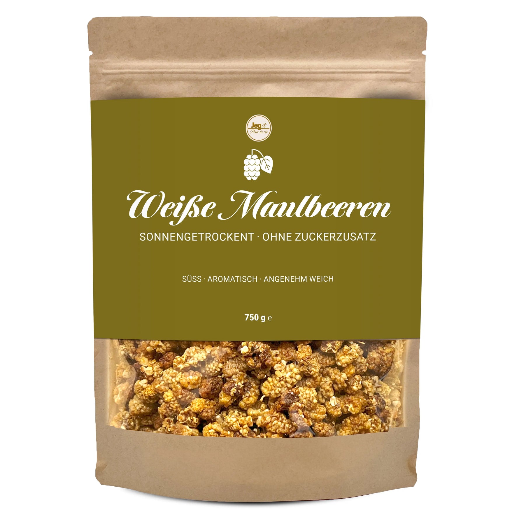Mulberries 750g White, Dried Jegit - Pour La Vie