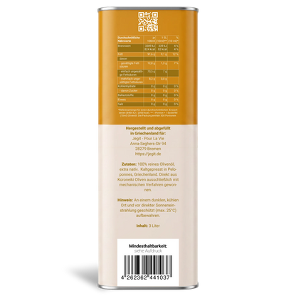 Natives Olivenöl extra 3L von der Peloponnes