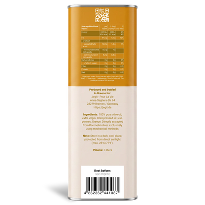 Natives Olivenöl extra 3L von der Peloponnes