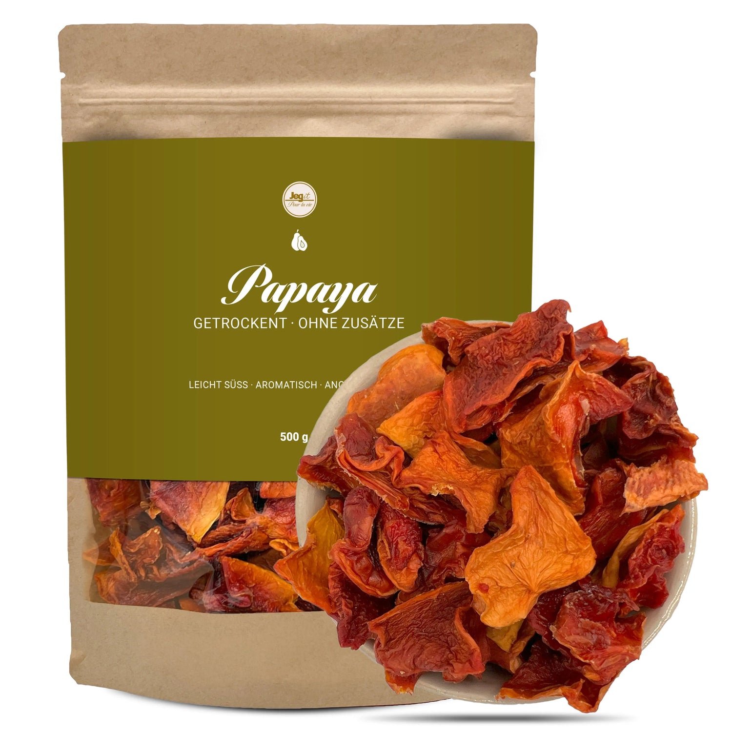 Papaya 500g Dried Jegit - Pour La Vie