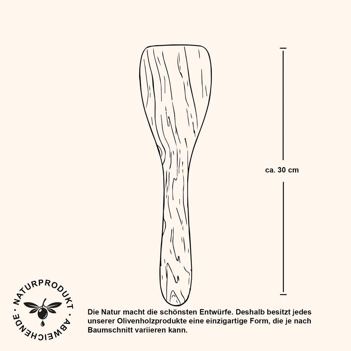 Kochwender aus Olivenholz 30 cm