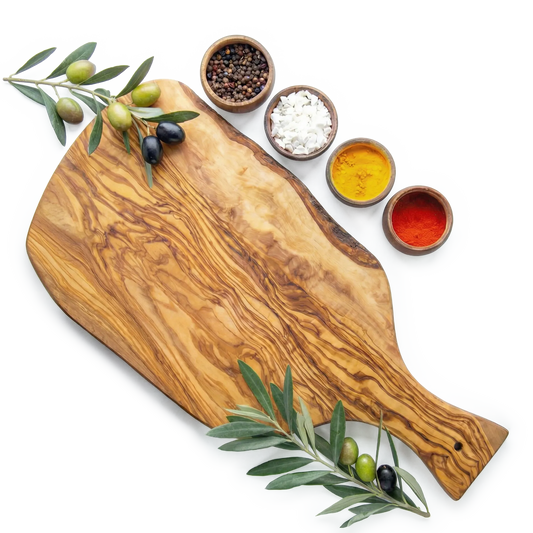 Antipasti-Brett aus Olivenholz mit Griff (35 cm)