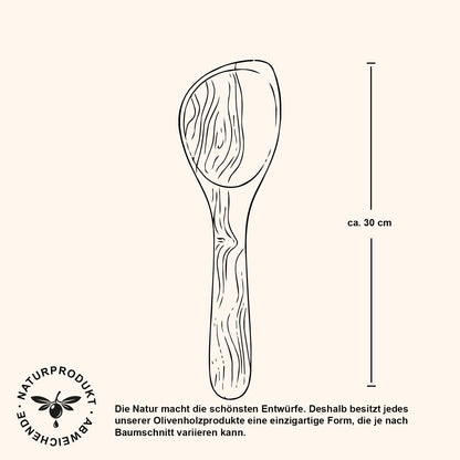 Olive Wood Corner Turner with Hollow (30 cm)