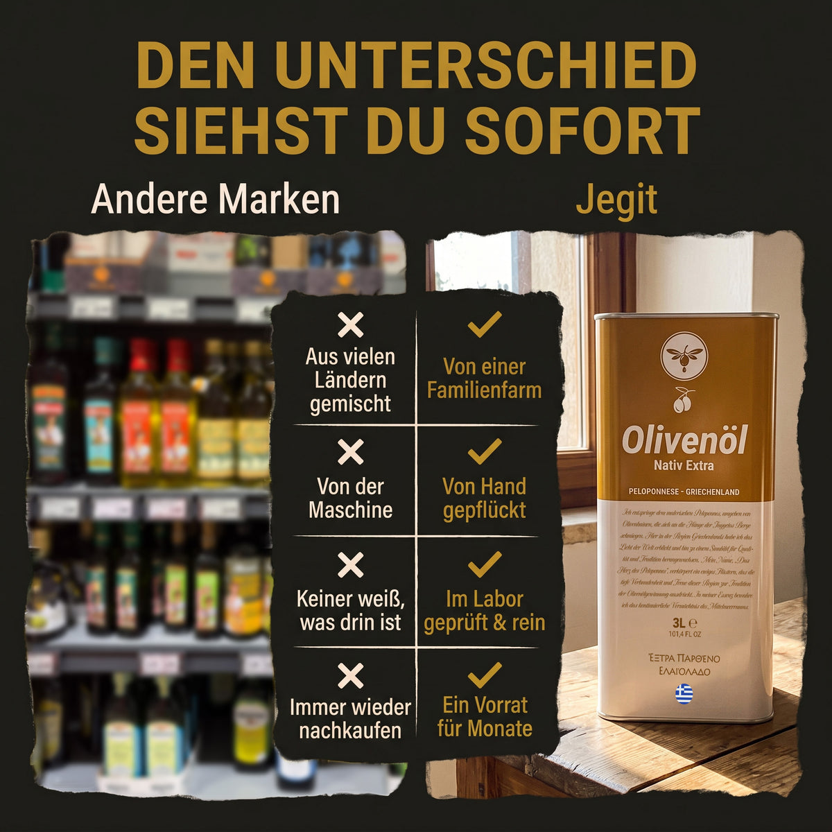 Natives Olivenöl extra 3L von der Peloponnes