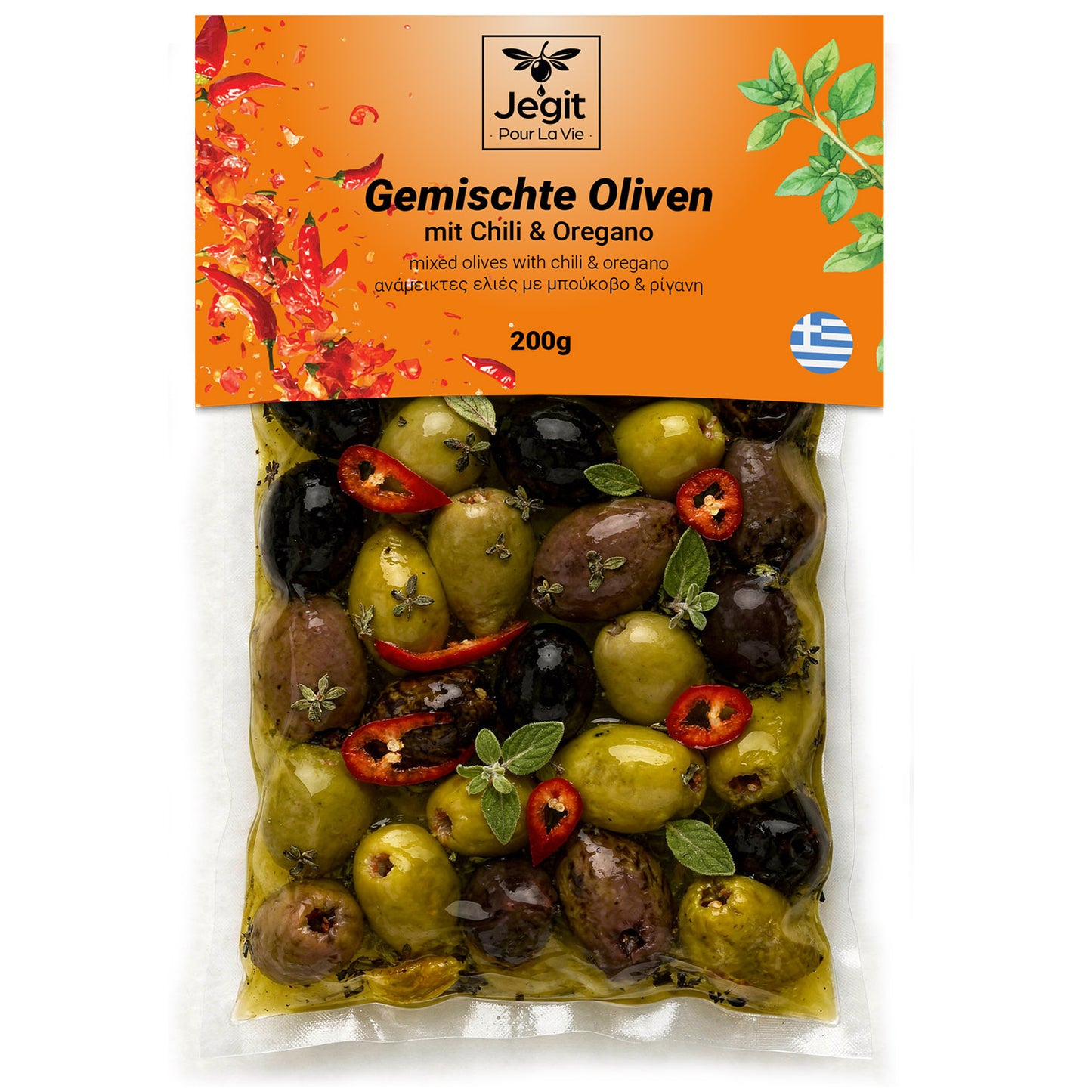 Greek Mixed Olives with Chili & Oregano