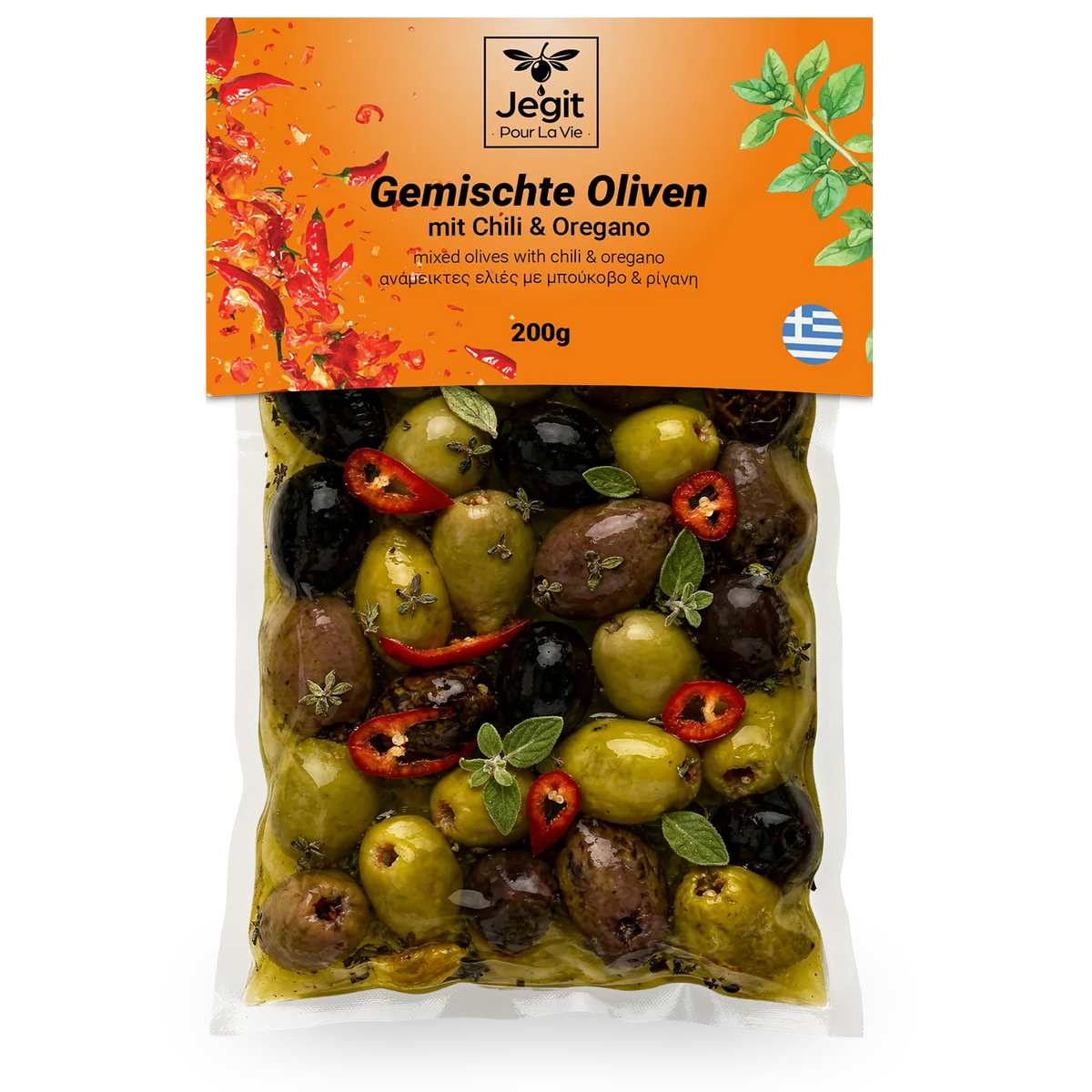 Greek Mixed Olives with Chili & Oregano