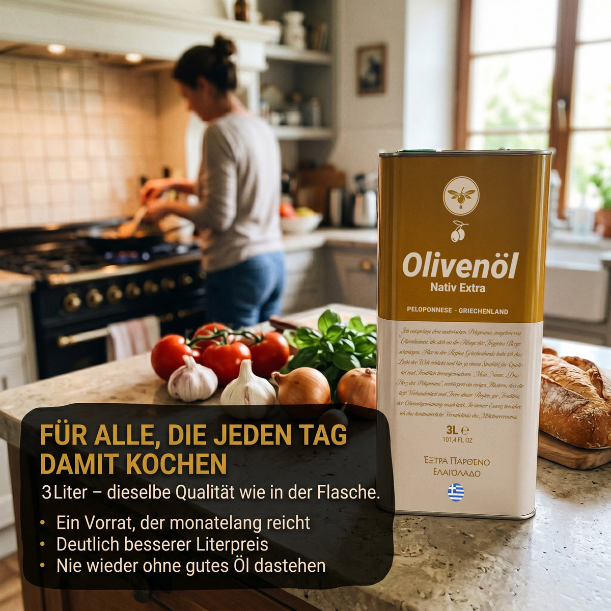 Natives Olivenöl extra 3L von der Peloponnes