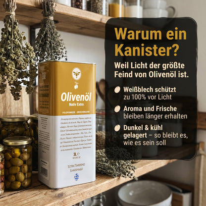 Natives Olivenöl extra 3L von der Peloponnes